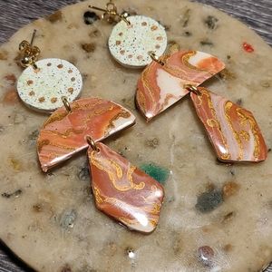 Terracotta Marbled Earrings